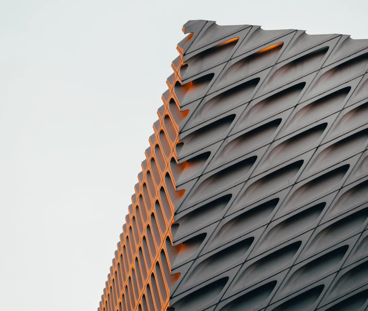 Geometric facade of a contemporary building